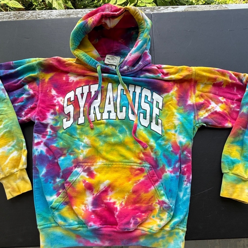 Jon Lauren Syracuse University Tie Dye Hoodie Mens Medium Multicolor Pullover
